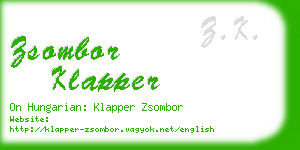 zsombor klapper business card